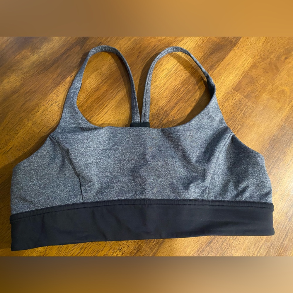 Lulu Lemon Gray and Black Women's Sports Bra